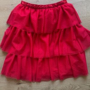 Janie and Jack Bright Red Tiered Skirt